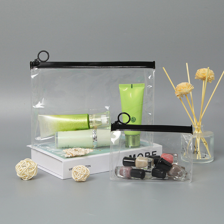 Clear Cosmetic Bag with Ziplock Ring - Waterproof Travel Organizer by Yiduo